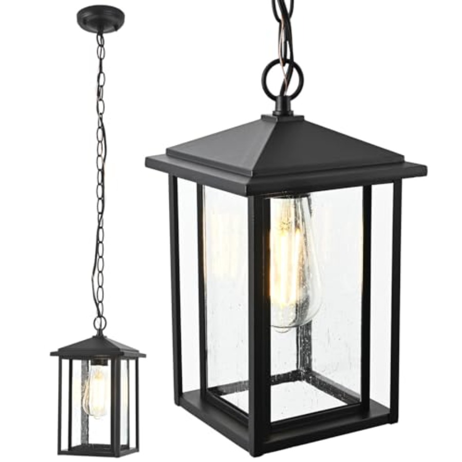 Outdoor Lighting Pendant - パティオ用屋外ペンダントライト、ポーチ用屋外ペンダント照明器具、フロントポーチ吊り下げライト、防水屋外照明