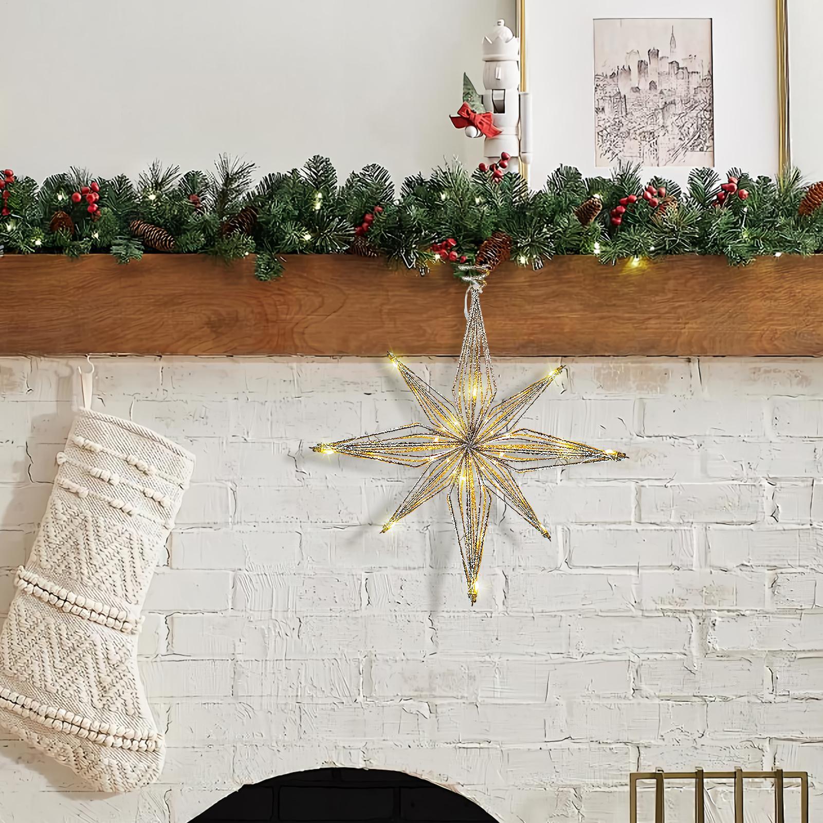 Outdoor Lighting Tree - 3D LEDライトアップクリスマスツリートッパー星型クリスマスツリーデコレーション屋内屋外ホームガーデンウェディングパーティーガーデン用