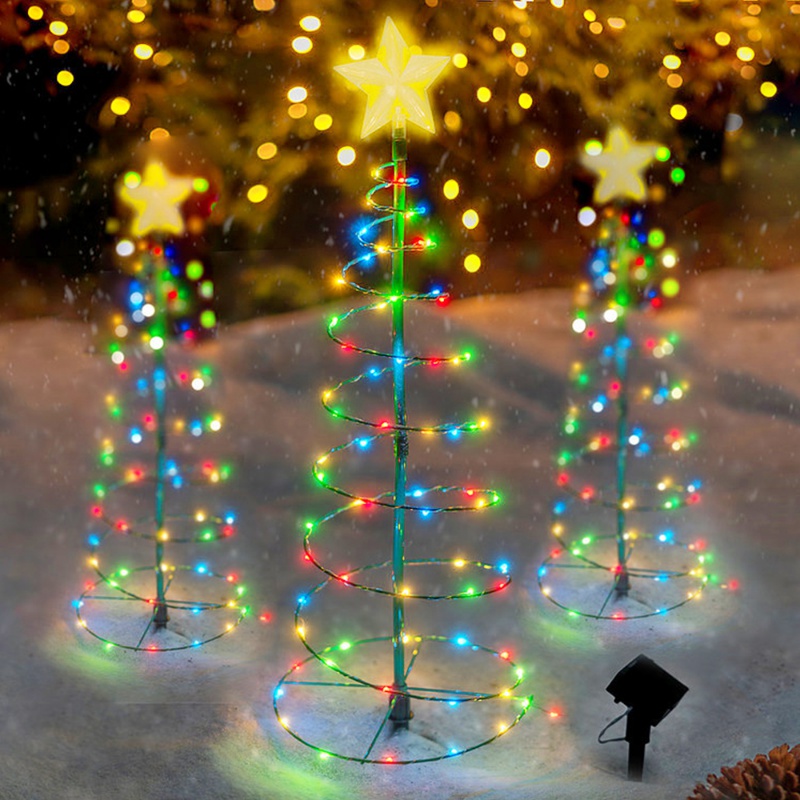 Outdoor Lighting Tree - 1 個屋外防水ソーラー Led クリスマスツリー装飾太陽光発電ストリングライト新年飾り庭の装飾