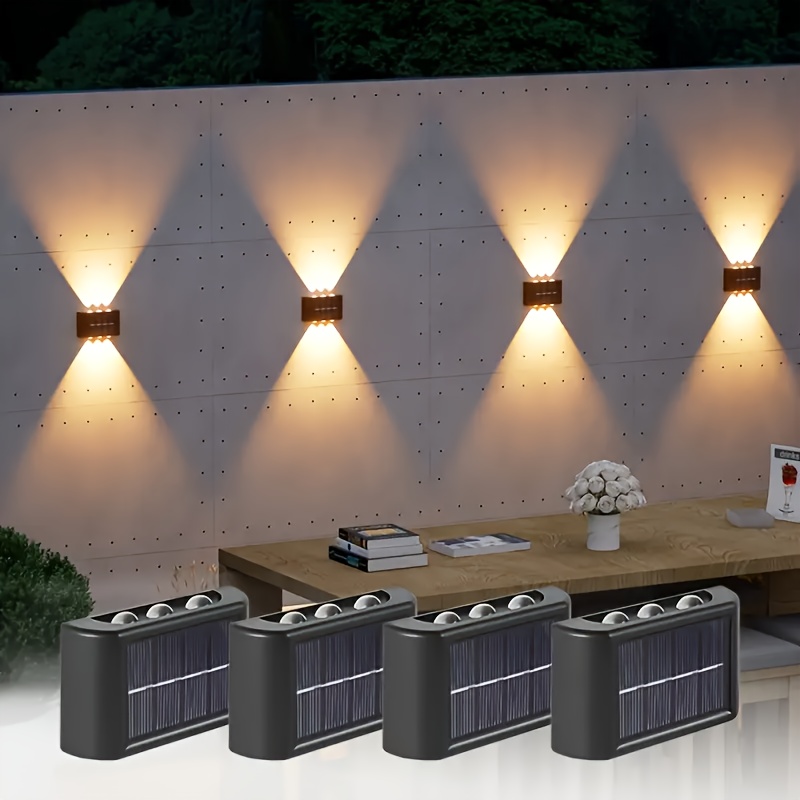 Outdoor Lighting Ideas - LEDソーラーライト 屋外防水 ソーラーウォールランプ 上下発光 ガーデンフェンス装飾用 ソーラー式ウォールランプ