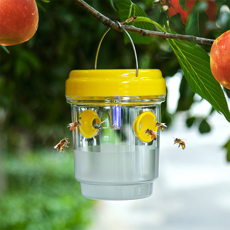 Outdoor Lighting Gazebo - ソーラー式果物蠅捕獲器 庭園果樹園用小型飛翔昆虫捕獲器 バケツ型ソーラーLEDライト付きバケツ 屋外防水蜂捕獲器