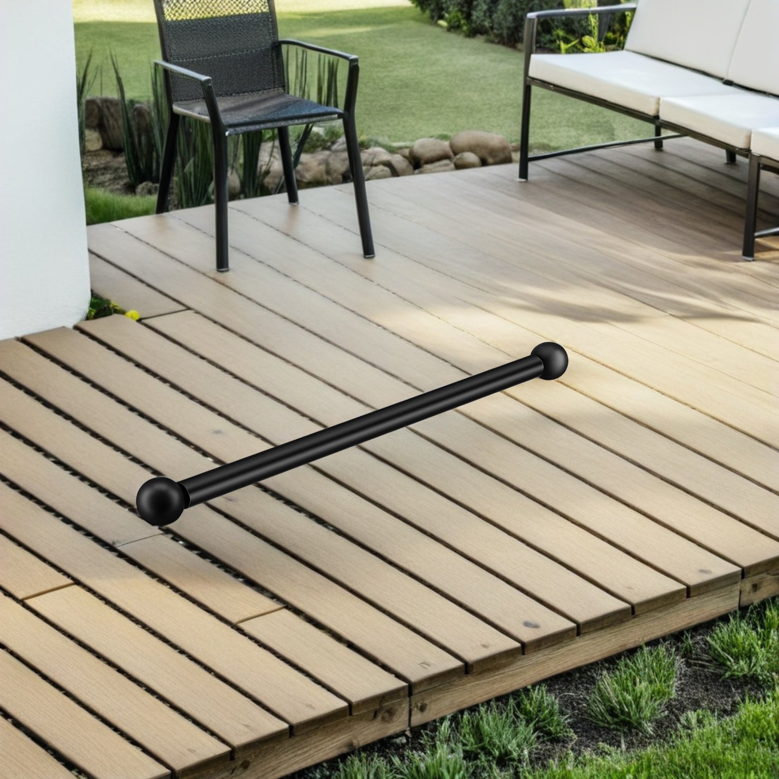 Outdoor Lighting Patio - 2個入りランプポストクロスアーム ブラックメタル製 耐候性 はしご用交換ハンドル 屋外照明柱 ガーデンパティオ装飾用