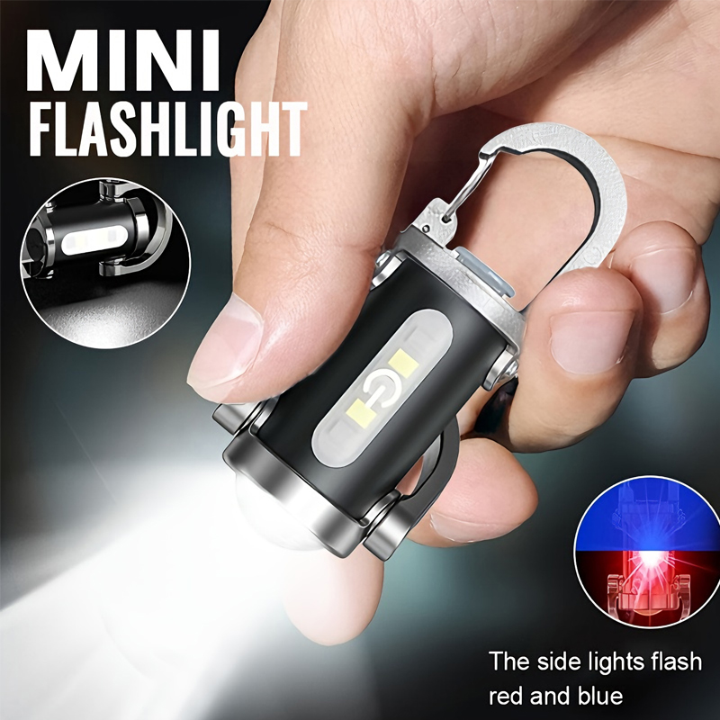 Outdoor Lighting Ideas - ミニキーホルダー懐中電灯充電式ポケット COB 作業灯屋外フック緊急警告灯キャンプウォーキングハイキング用
