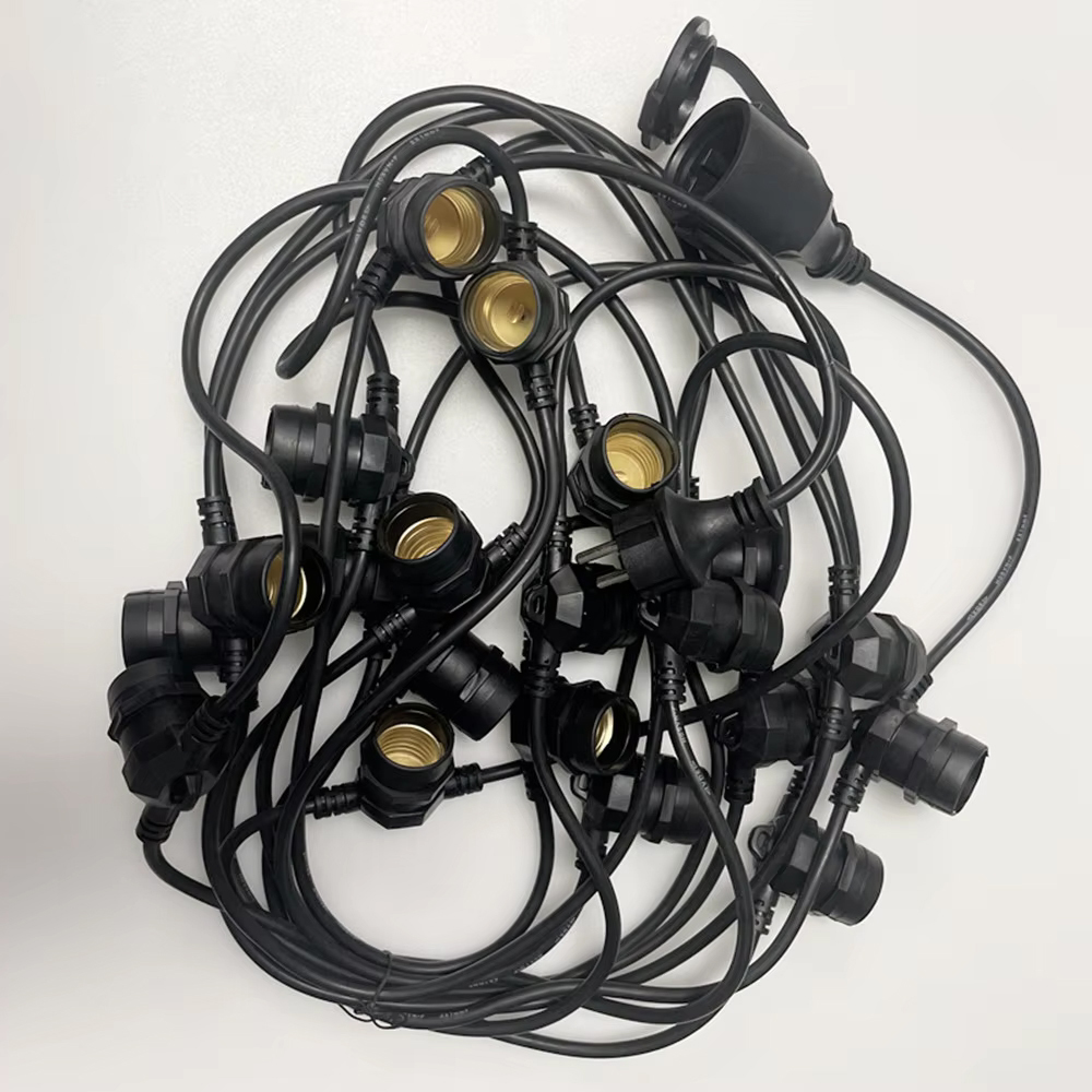 Outdoor Lighting Ideas - 10 メートルケーブル LED ストリング商用グレード防水 E27 ソケット付き屋外ホリデーガーランド結婚式照明庭の装飾用