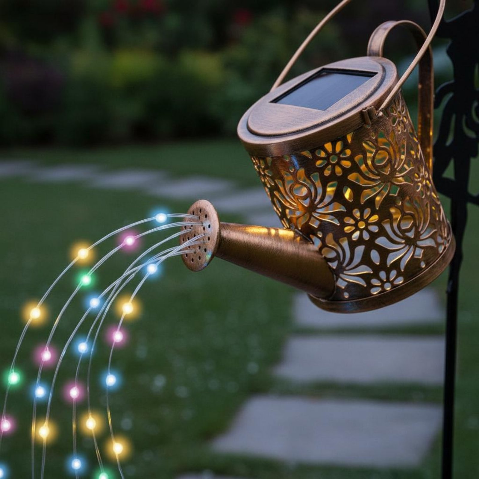 Outdoor Lighting Patio - ソーラーフェアリーじょうろライト装飾投影フェアリーじょうろライト庭の装飾ギフト屋外照明パティオ用