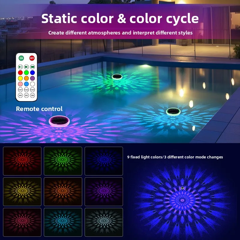 Outdoor Lighting Sensor - ソーラー式屋外噴水ライト、池の水面照明、景観照明、家庭用、プール、庭園用