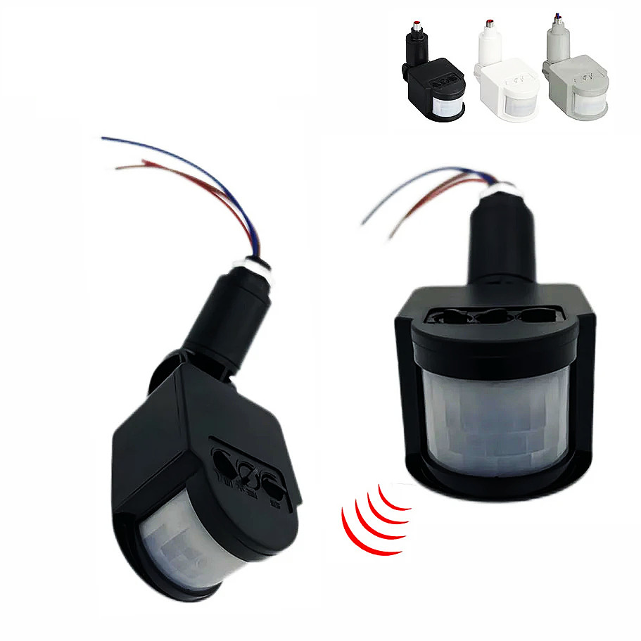 Outdoor Lighting Timer Switch - モーションセンサーライトスイッチ,屋外用,LEDライト付き,自動,赤外線,pir,12v,24v,ac,110v,220v