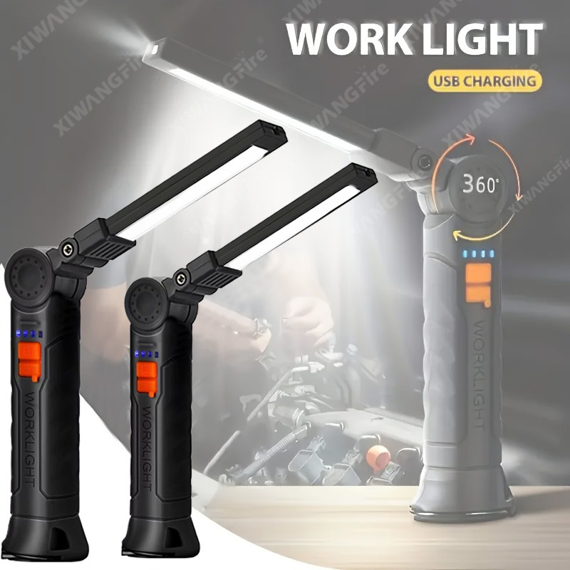 Outdoor Lighting Ideas - 充電式 LED 懐中電灯 マグネットとフック付き、作業現場のセキュリティ、夜間作業、アウトドアキャンプ、緊急用の防水