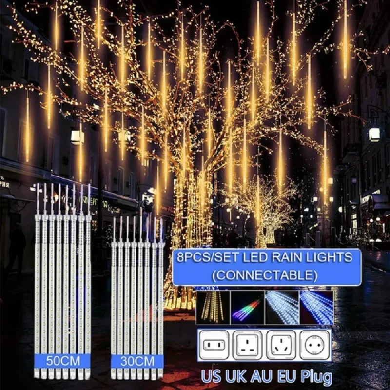 Outdoor Lighting Tree - 30 センチメートル/50 センチメートル防水流星雨雨 8 チューブ LED