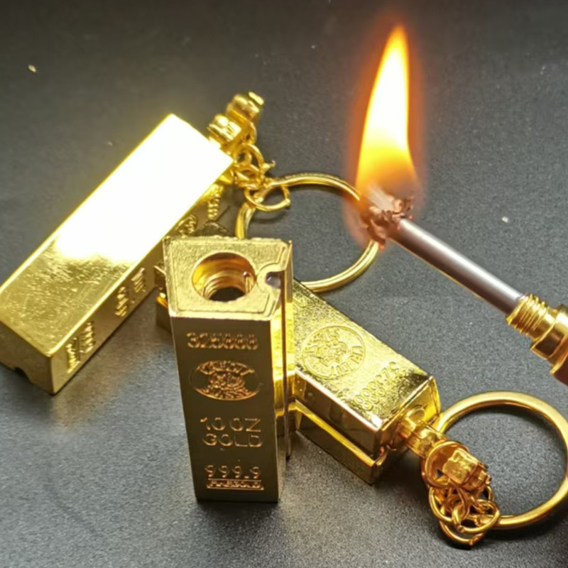 Outdoor Lighting Pendant - 新しいゴールドバーデザインメタルペンダントライター直火喫煙アクセサリーアウトドアアドベンチャー用小型ポータブル照明ツール
