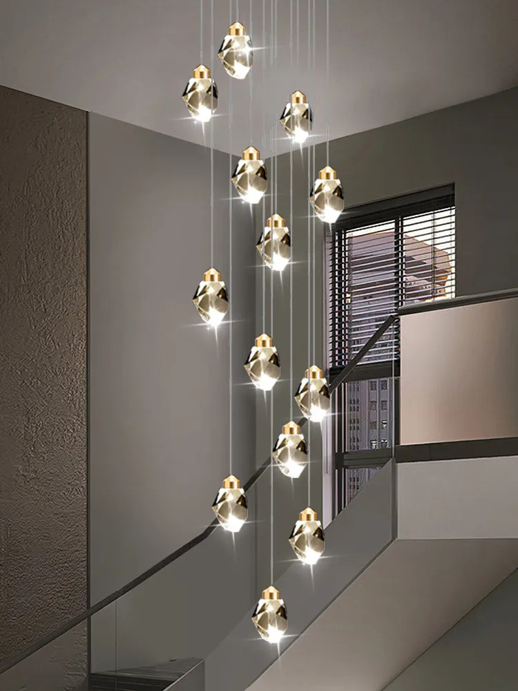 Outdoor Lighting Pendant - 吊り下げ式クリスタル天井ランプ,モダンなデザイン,屋内照明,装飾シーリングライト,ヴィラ,デュプレックス,階段に最適