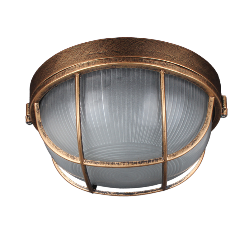 Outdoor Lighting Under Roof - ヴィンテージ屋外シーリングランプ、ブロンズメタルガラス保護庭ガーデンシーリングライト、防水レトロフラッシュマウントライト