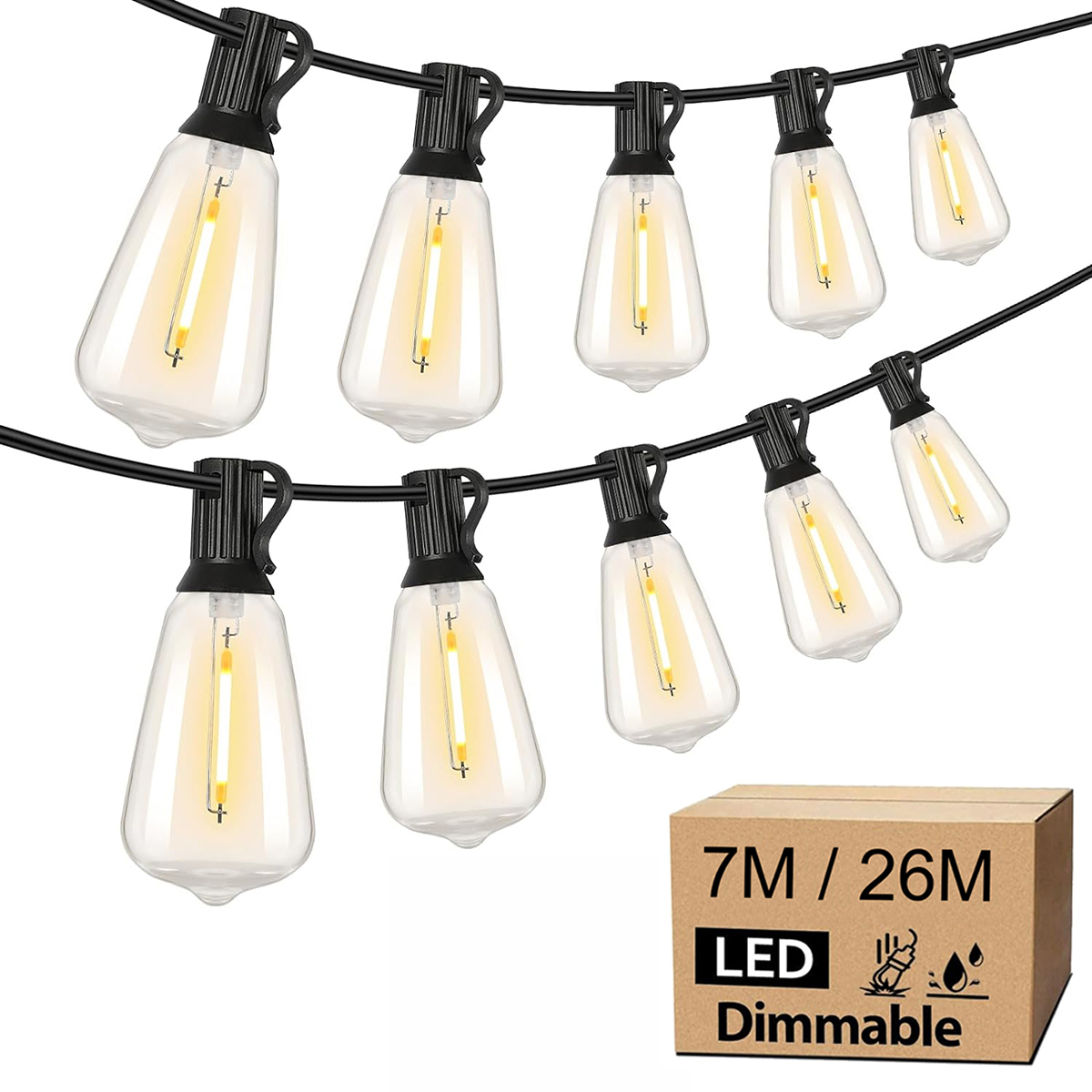 Outdoor Lighting Driveway - 屋外装飾用LEDストリングライト,パティオ,庭,テラス,結婚式,キャンプ,花輪,st38