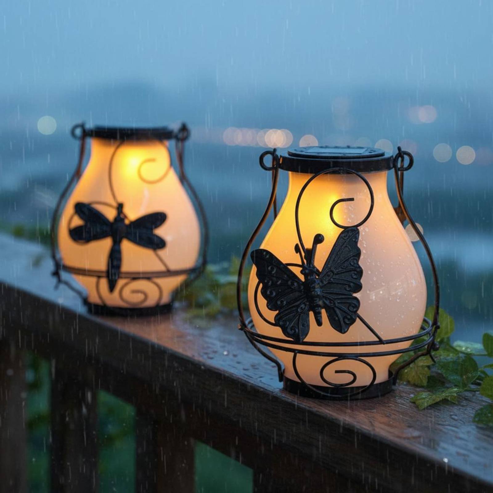 Outdoor Lighting Patio - ソーラーバタフライランタン 防水バタフライソーラーランタン 装飾中庭ライト パティオに使いやすい