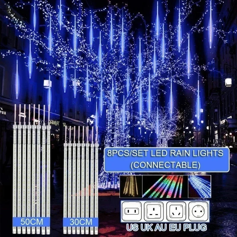Outdoor Lighting Tree - 30 センチメートル/50 センチメートル防水流星雨雨 8 チューブ LED