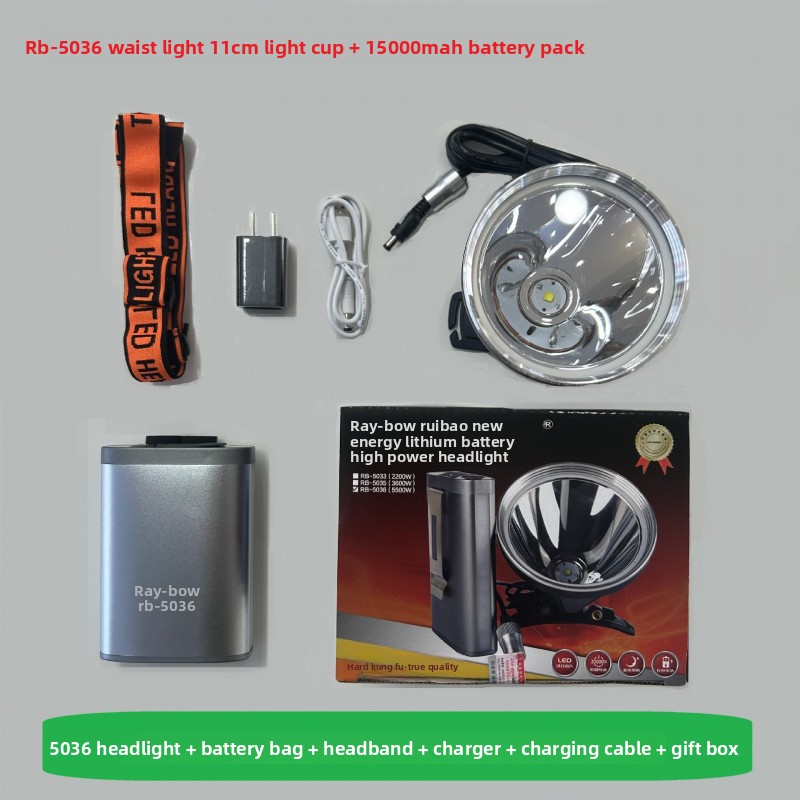 Outdoor Lighting At Lowe'S - LED ヘッドマウント強力ライト鉱山ランプ充電式夜間屋外登山ハイビーム連続使用 20 時間