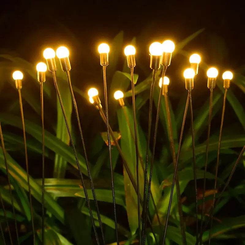 Outdoor Lighting Gazebo - 屋外ソーラーパスウェイライト 防水 6/8/10ヘッド LED電源 ゆらめく蛍ライト スターバースト
