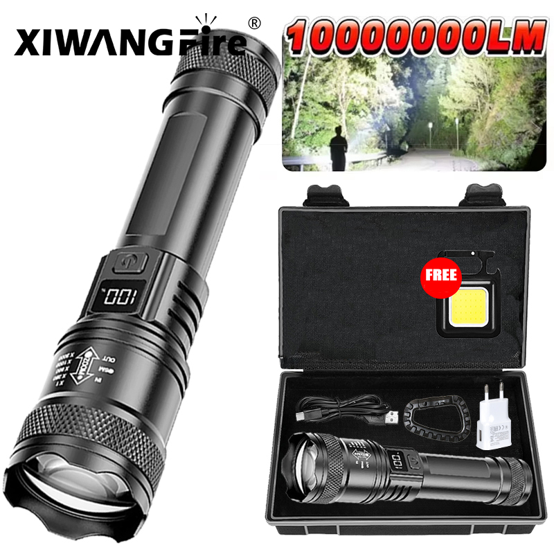 Outdoor Lighting Ideas - 超高輝度 LED 懐中電灯 2000LM Type-C 充電式長距離ズーム戦術トーチ屋外緊急キャンプ釣りランタン