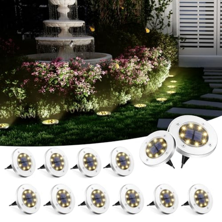 Outdoor Lighting In Ground - ソーラーグラウンドライト ソーラーライト 屋外防水 8 LED ソーラー式景観照明