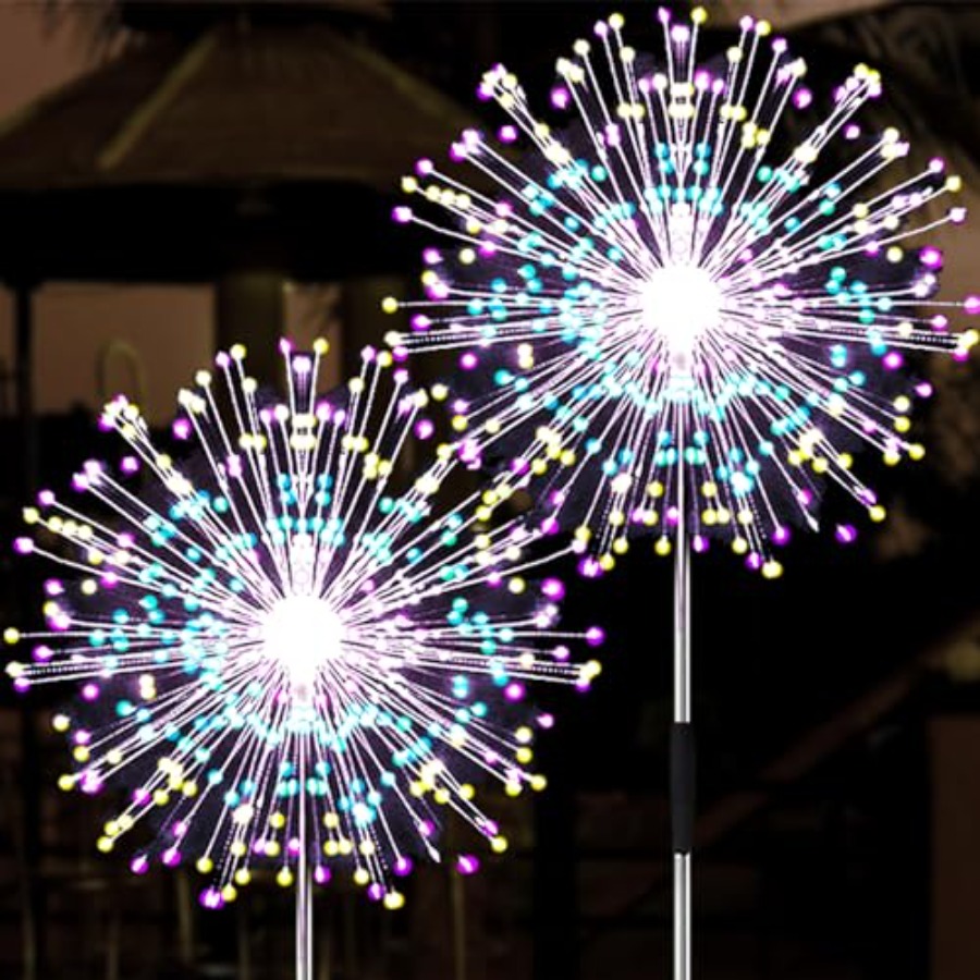 Outdoor Lighting Pathway - ソーラー花火ライト、照明モード付きソーラーライト、屋外防水、庭、パティオ、歩道、通路、パーティー、結婚式、クリスマス用
