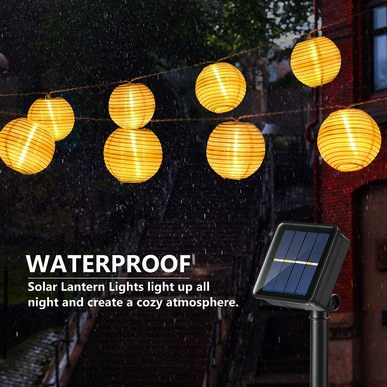 防水ソーラーランタン,6.5m,30 LED,屋外,庭の装飾 - Outdoor Lighting Driveway のレビューと価格