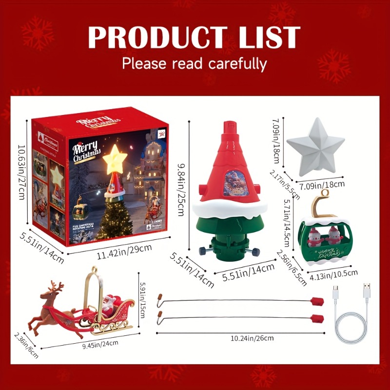 クリスマスツリーの頂上に置く回転式メリーゴーランド、音楽とラ - Outdoor Lighting Tree のレビューと価格