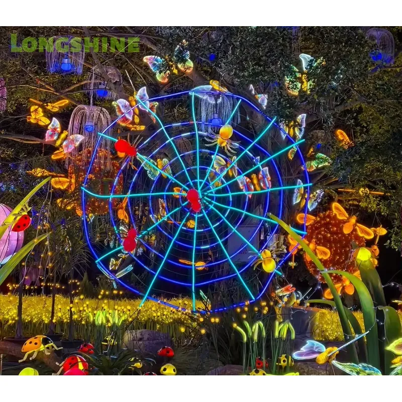 ハロウィン用スパイダーウェブLEDライト、屋外ガーデン用壁掛 - Outdoor Lighting Tree のレビューと価格