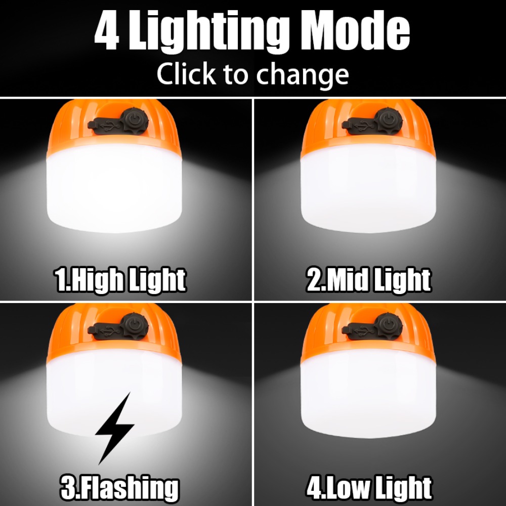 ポータブルミニキャンプランプ 4つの照明モード フック付き  - Outdoor Lighting Battery のレビューと価格