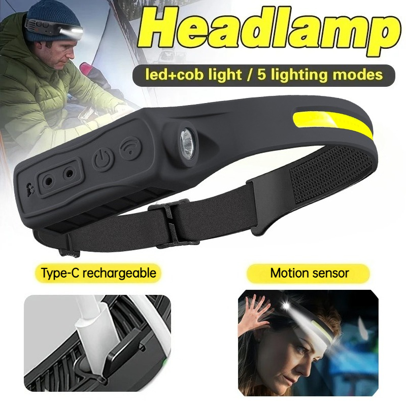 強力な COB LED センサーヘッドランプ充電式ヘッド懐中 - Outdoor Lighting Sensor のレビューと価格