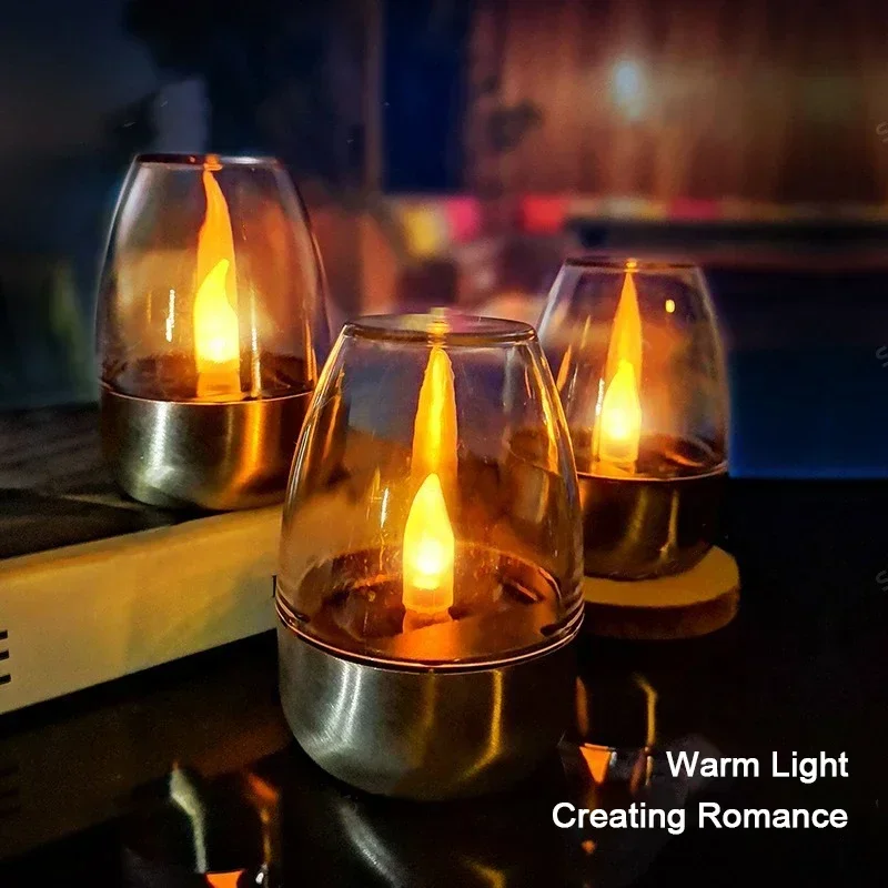LED ソーラーキャンドルライトフレームレス充電式ナイトライ - Outdoor Lighting Gazebo のレビューと価格