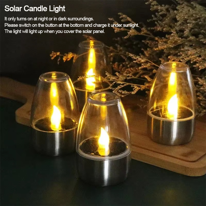 LED ソーラーキャンドルライトフレームレス充電式ナイトライ - Outdoor Lighting Gazebo のレビューと価格