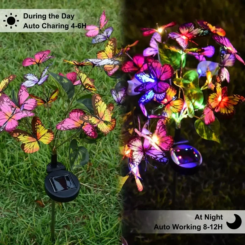 ソーラー LED バタフライガーデンライト防水カラフルな屋外 - Outdoor Lighting Gazebo のレビューと価格