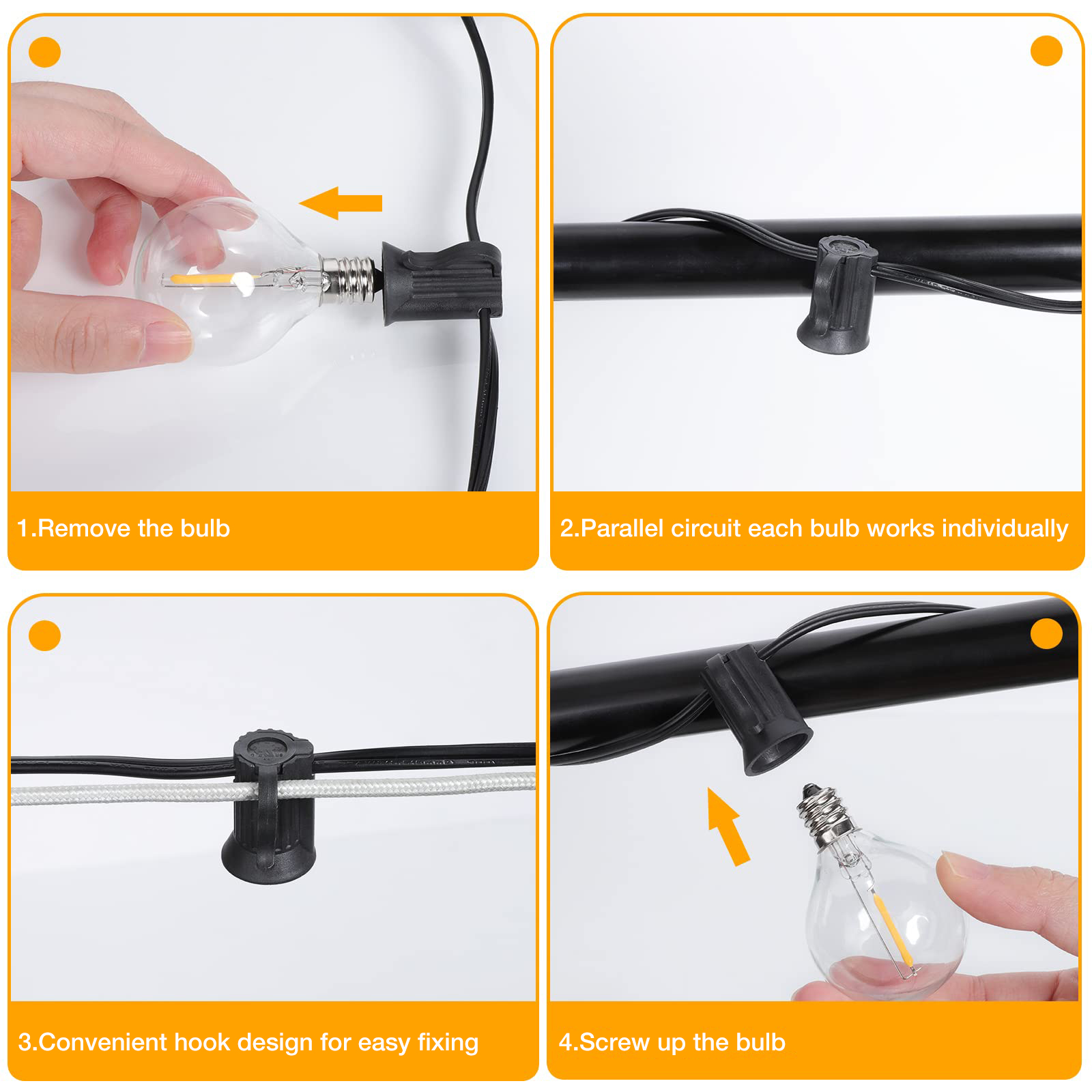 Spoon ヴィンテージ G40 LED ストリングライト調 - Outdoor Lighting Driveway のレビューと価格