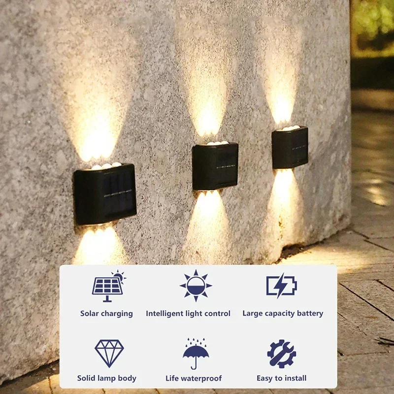 LEDソーラーライト 屋外防水 ソーラーウォールランプ 上下 - Outdoor Lighting Ideas のレビューと価格