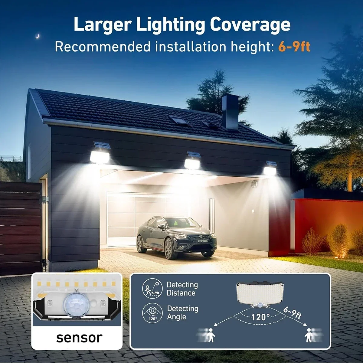 234LED ソーラー屋外ライト モーションセンサー 超高輝 - Outdoor Lighting Patio のレビューと価格