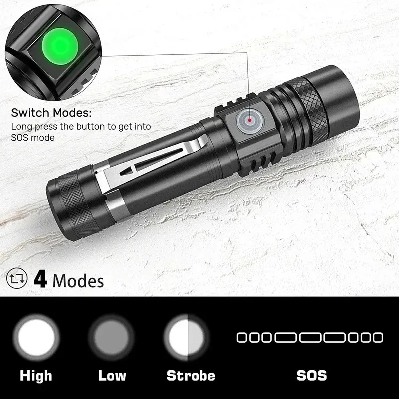 充電式 T6 ハンドヘルド懐中電灯使用 18650 ズームト - Outdoor Lighting Ideas のレビューと価格