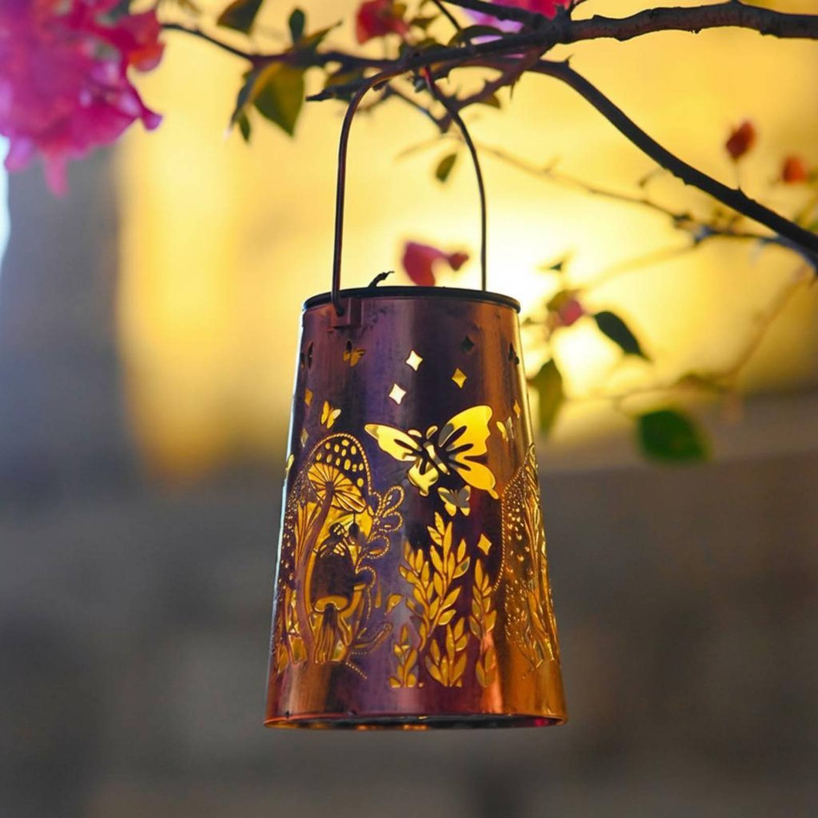 花柄ガーデンランタンパターンガーデン照明器具自動オン/オフ錬 - Outdoor Lighting Battery のレビューと価格
