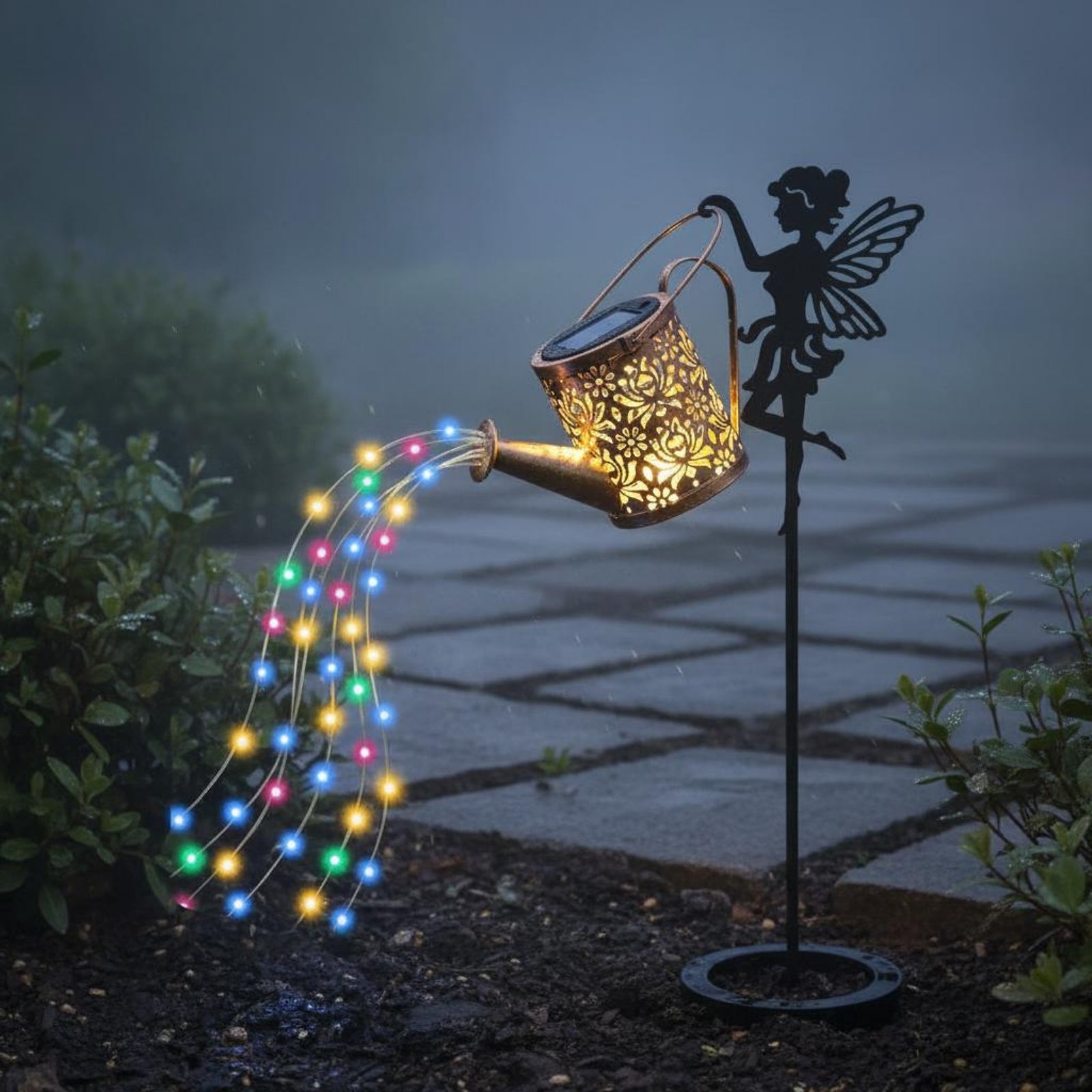 ソーラーフェアリーじょうろライト装飾投影フェアリーじょうろラ - Outdoor Lighting Patio のレビューと価格