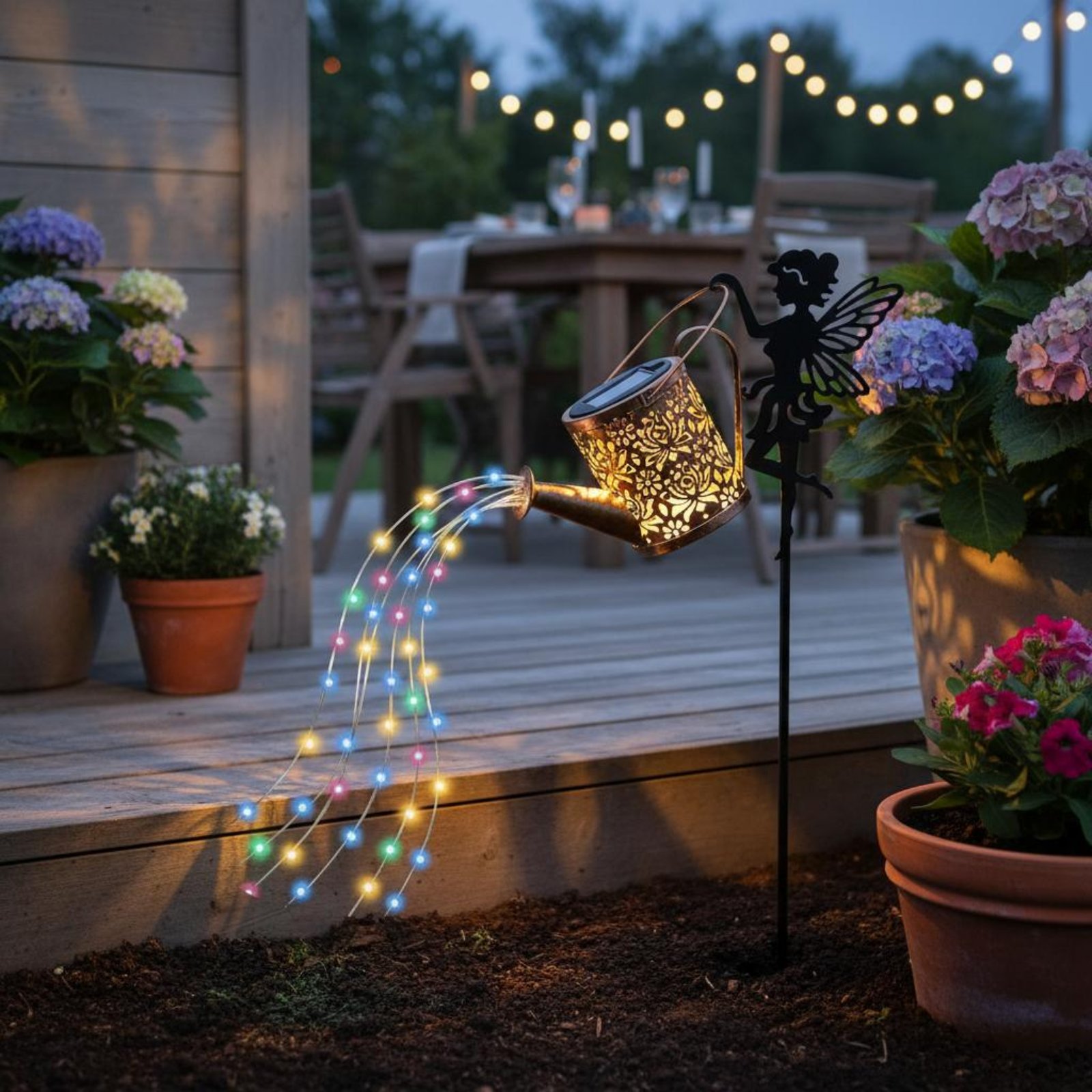 ソーラーフェアリーじょうろライト装飾投影フェアリーじょうろラ - Outdoor Lighting Patio のレビューと価格