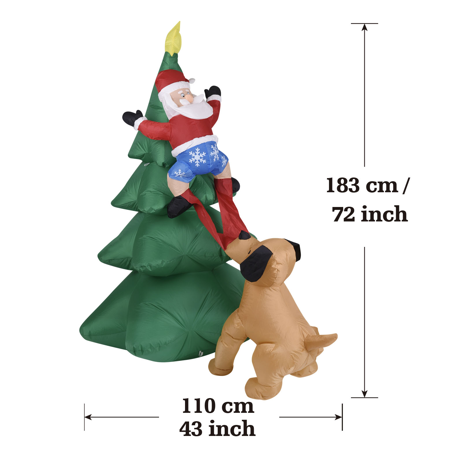 クリスマス インフレータブル ドッグ サンタクロース付き ツ - Outdoor Lighting Tree のレビューと価格