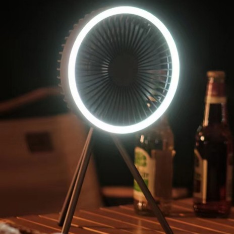 LEDライト付きポータブルキャンプファン、三脚スタンド、テン - Outdoor Lighting In Ground のレビューと価格