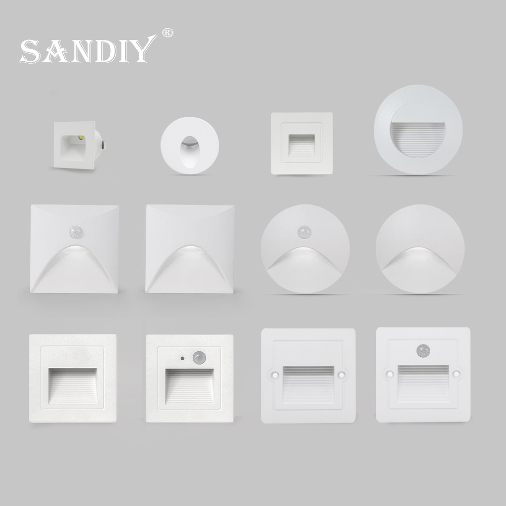 SANDIY 埋め込まれた階段ライト白い壁の燭台ランプの動き - Outdoor Lighting Timer Switch のレビューと価格