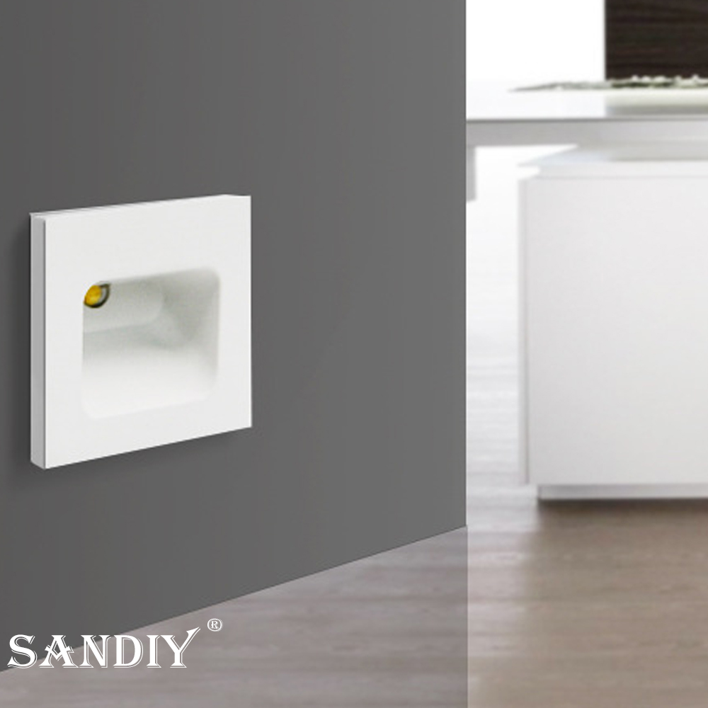 SANDIY 埋め込まれた階段ライト白い壁の燭台ランプの動き - Outdoor Lighting Timer Switch のレビューと価格