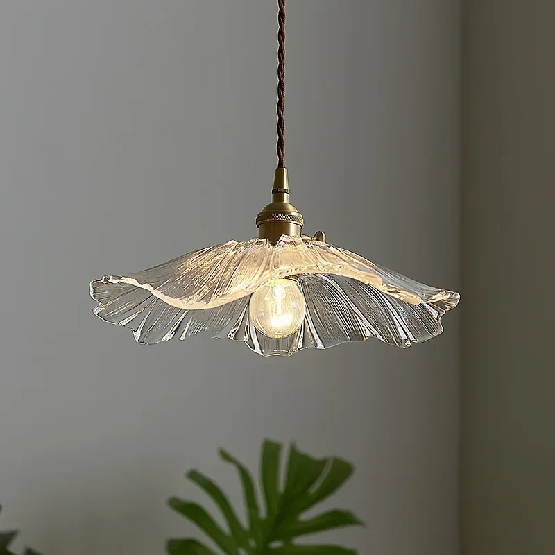 ヴィンテージペンダントライトフラワーガラス吊りランプ家の装飾 - Outdoor Lighting Pendant のレビューと価格