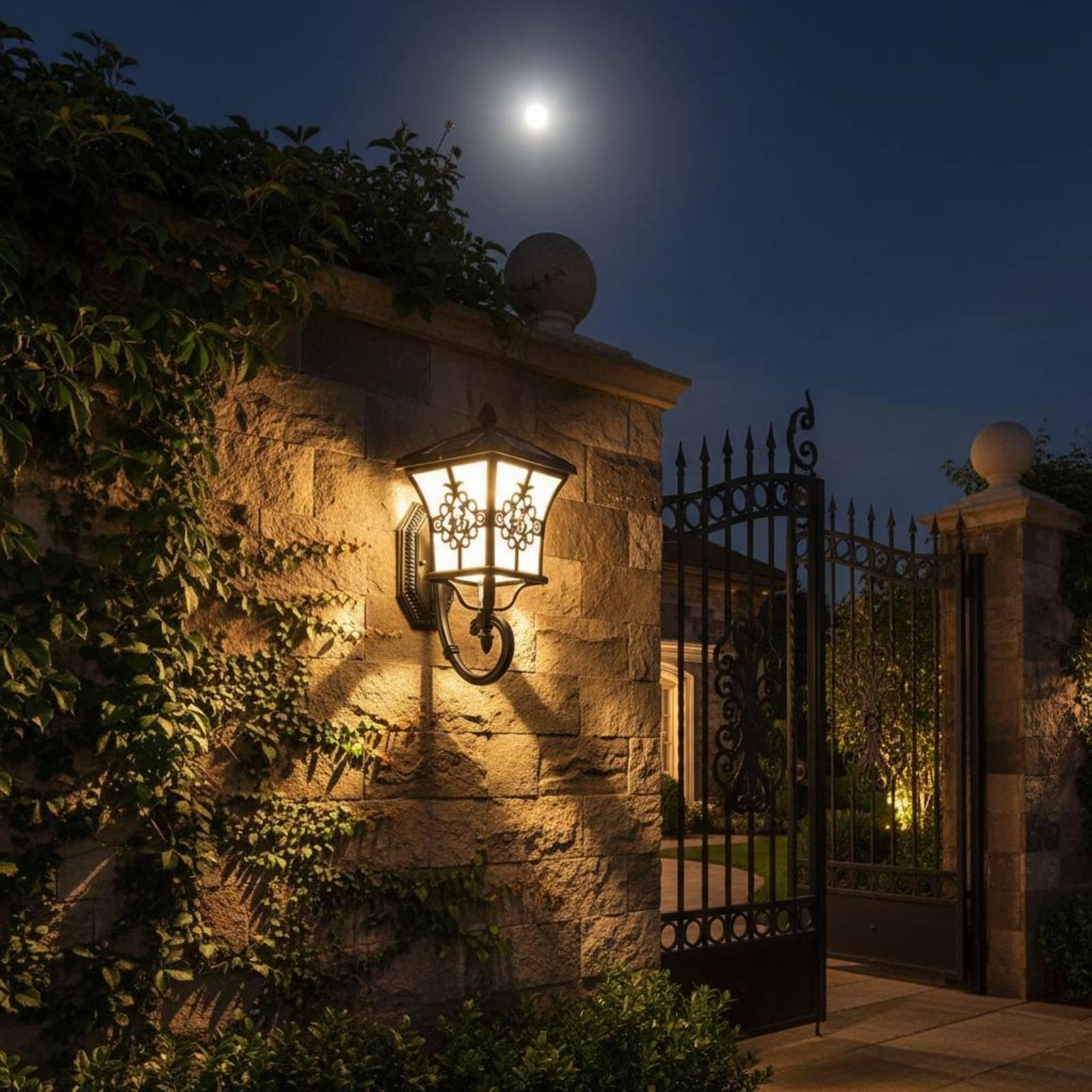 ソーラーLED屋外壁掛けランプ エレガントなランタン 防水ガ - Outdoor Lighting Patio のレビューと価格