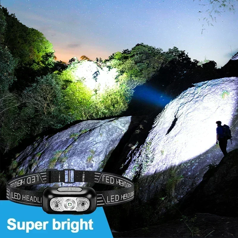 強力な光ヘッドランプミニ Led 夜釣り強力なトーチヘッドラ - Outdoor Lighting Sensor のレビューと価格