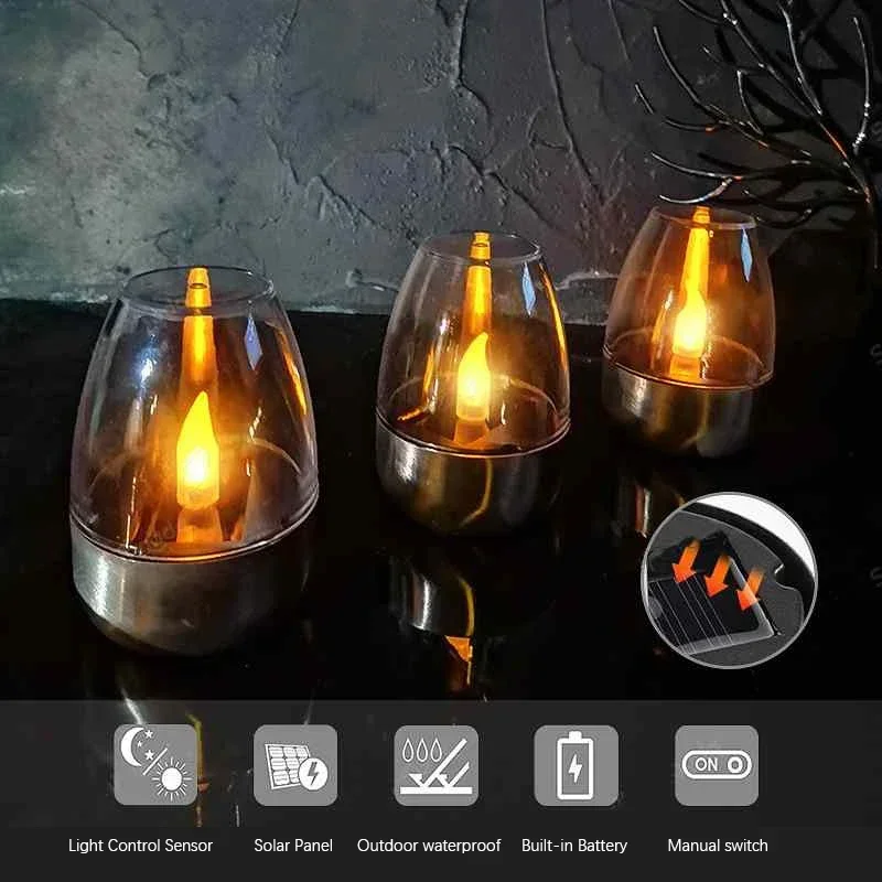 LED ステンレス鋼ソーラーキャンドルライト屋外パティオガー - Outdoor Lighting Gazebo のレビューと価格