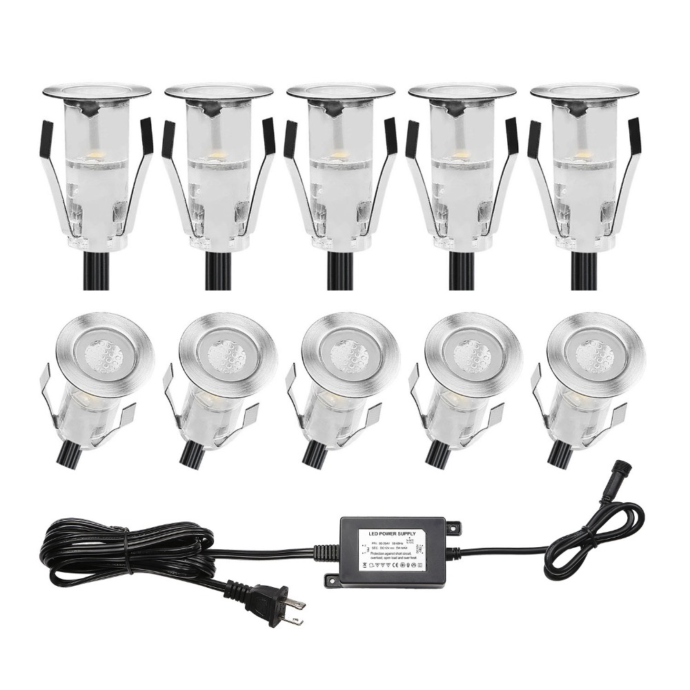 ミニ防水LEDガーデンランプ,110-220V,地面に埋め込 - Outdoor Lighting Under Deck のレビューと価格