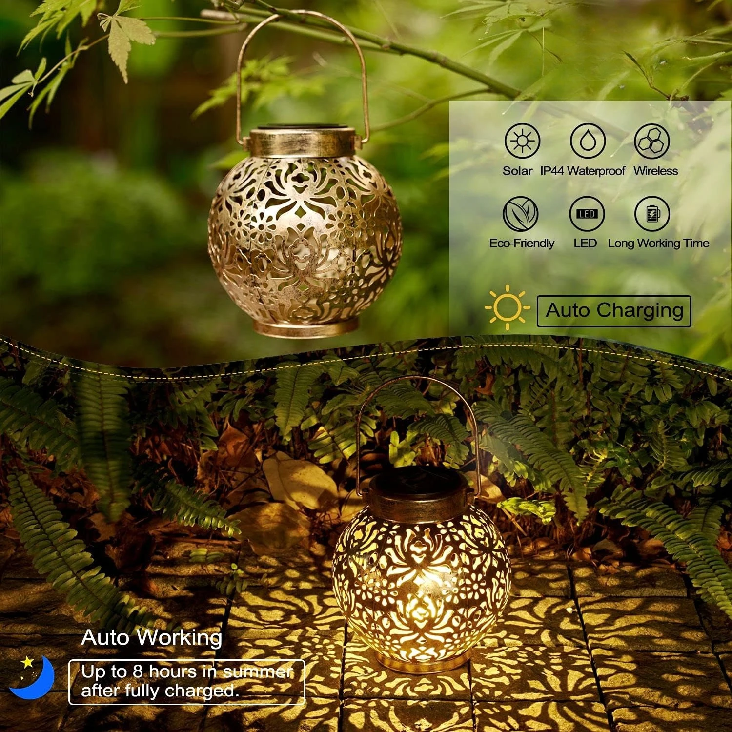 1-6 個モロッコソーラーランタン屋外防水金属吊り下げ LE - Outdoor Lighting Gazebo のレビューと価格