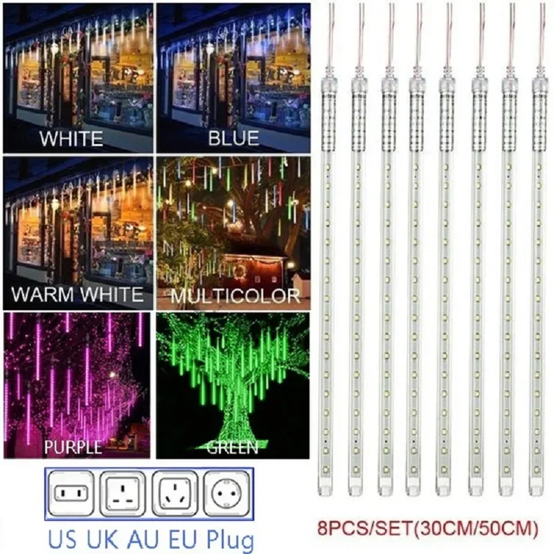 30 センチメートル/50 センチメートル防水流星雨雨 8  - Outdoor Lighting Tree のレビューと価格